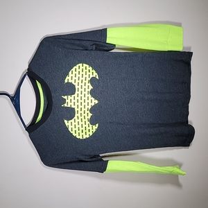 Batman long sleeve shirt, kids large, grey and yellow